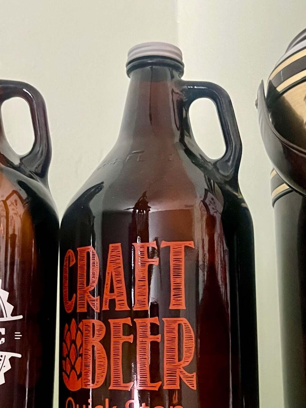 64 oz Amber Glass Craft Beer Growler with Screw-Top Cap